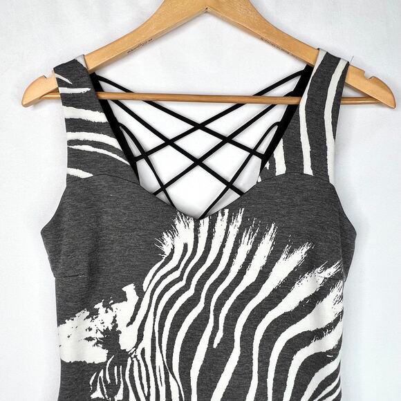 Bebe Addiction Bodycon Zebra Dress Small - Picture 3 of 10